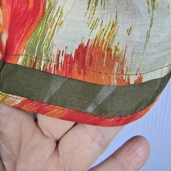 Talbots Vibrant Multicolor Skirt Cotton/Silk Blend Orange Green Yellow Size 8P - Picture 9 of 11